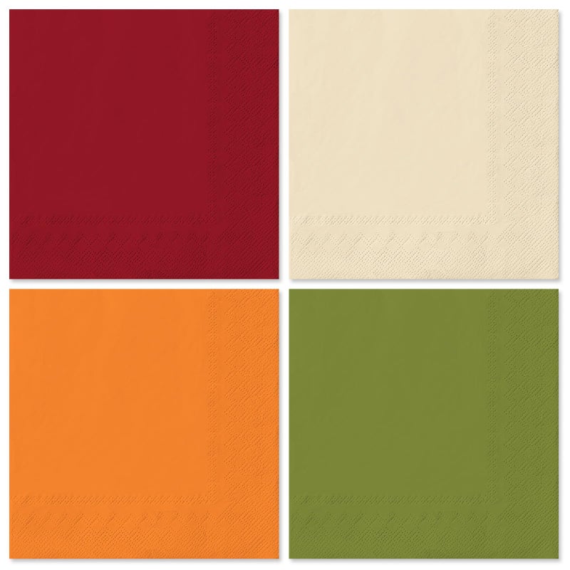 Whaline 80Pcs Thanksgiving Fall Paper Napkins Autumn Colors Luncheon Napkin 4 Colors Disposable Dinner Dessert Napkin for Home Kitchen Party Supplies - Image 1